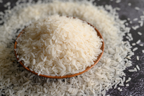 cuenco de arroz blanco