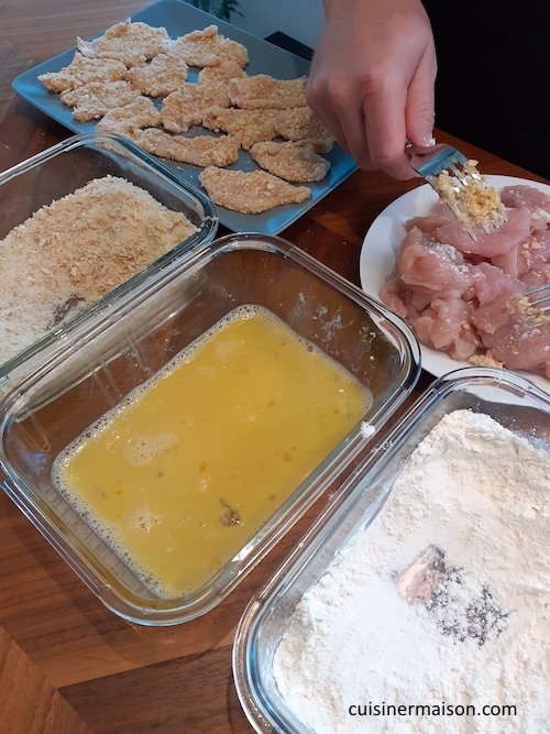 mezcla de pan rallado con harina de huevo
