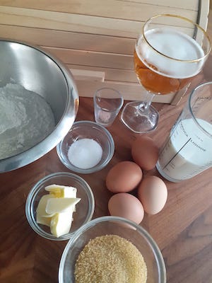Ingredientes para tortitas de azúcar moreno