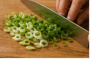 Cómo cortar cebollas verdes