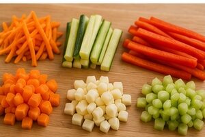 los diferentes tipos de cortes de verduras